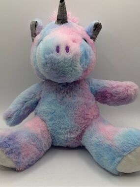 Homerbest Pastel Unicorn Plush Pink Blue Tie Dye Stuffed Animal Toy 14"